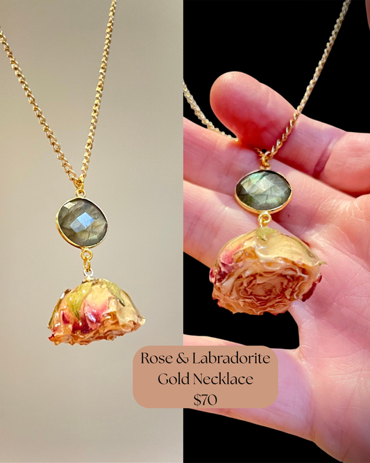 A-Rose & Labradorite Necklace
