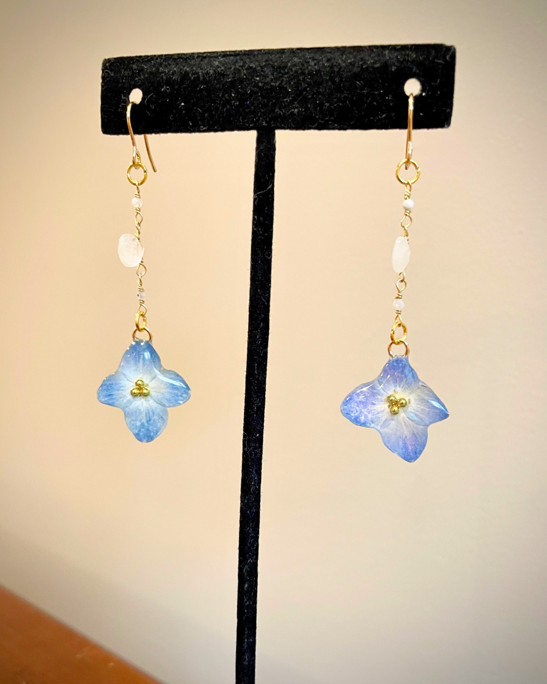 A-Hydrangea & Moonstone    Fallen Star Earrings