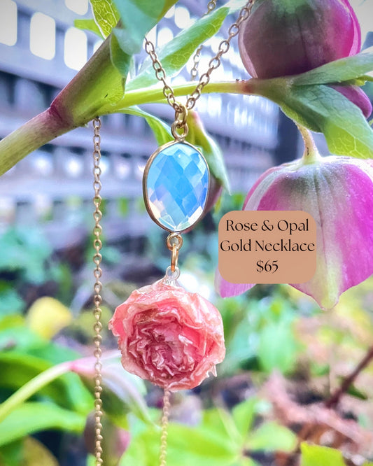 A Rose & Opal Necklace
