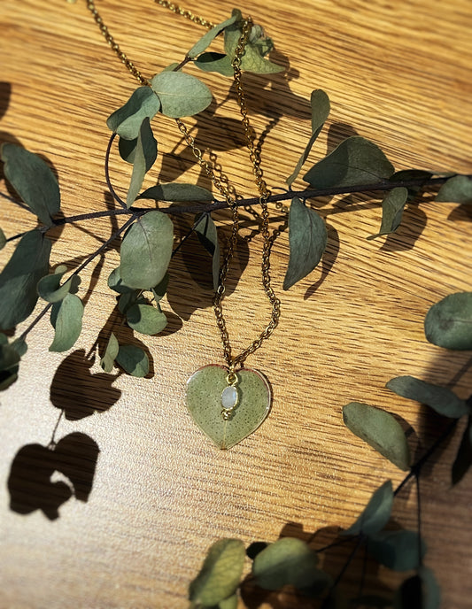Eucalyptus & Moonstone Necklace
