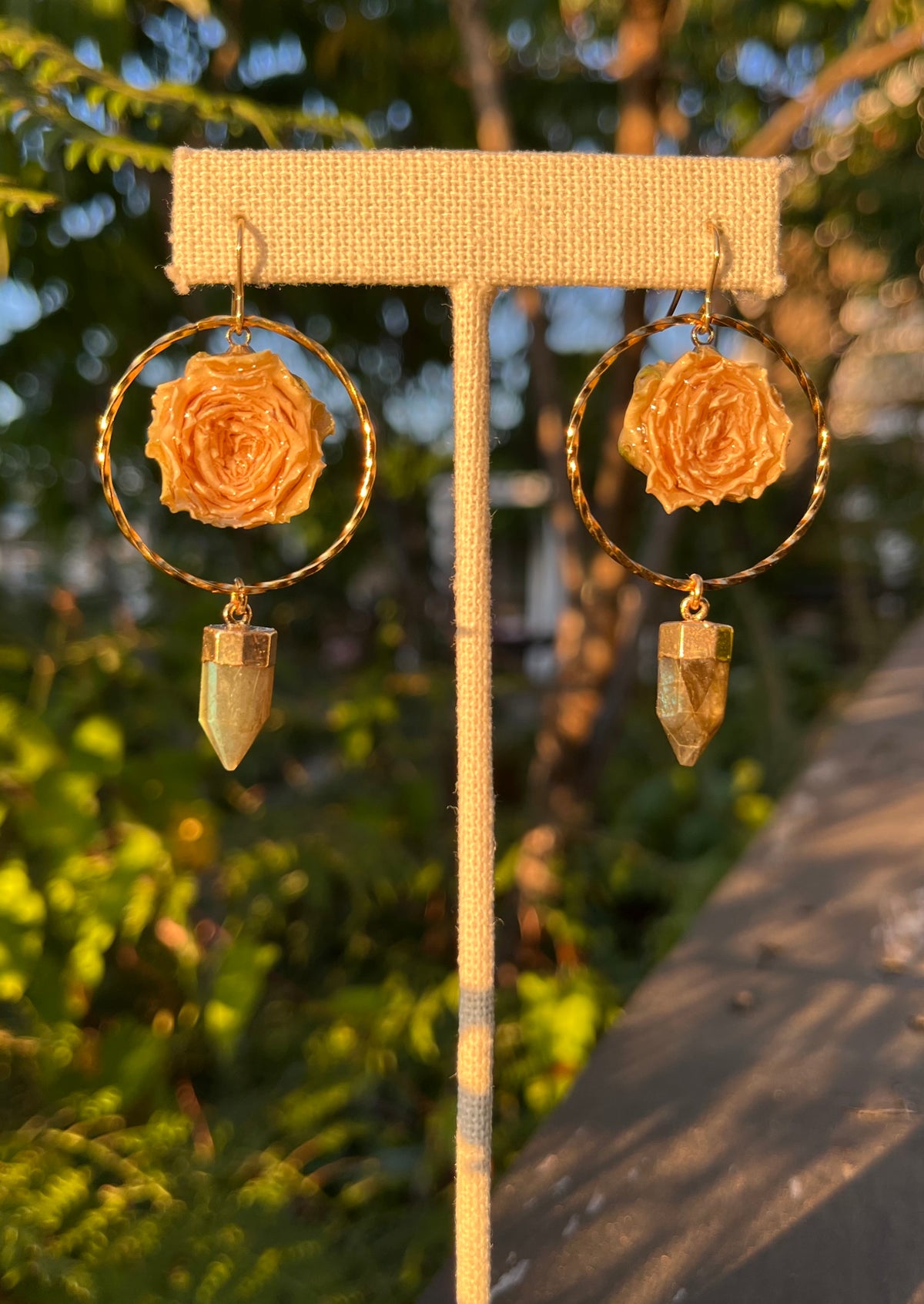 Rose & Labradorite Dangles