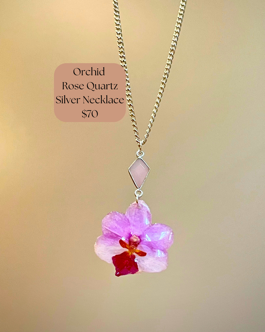 A-Orchid Rose Quartz Necklace