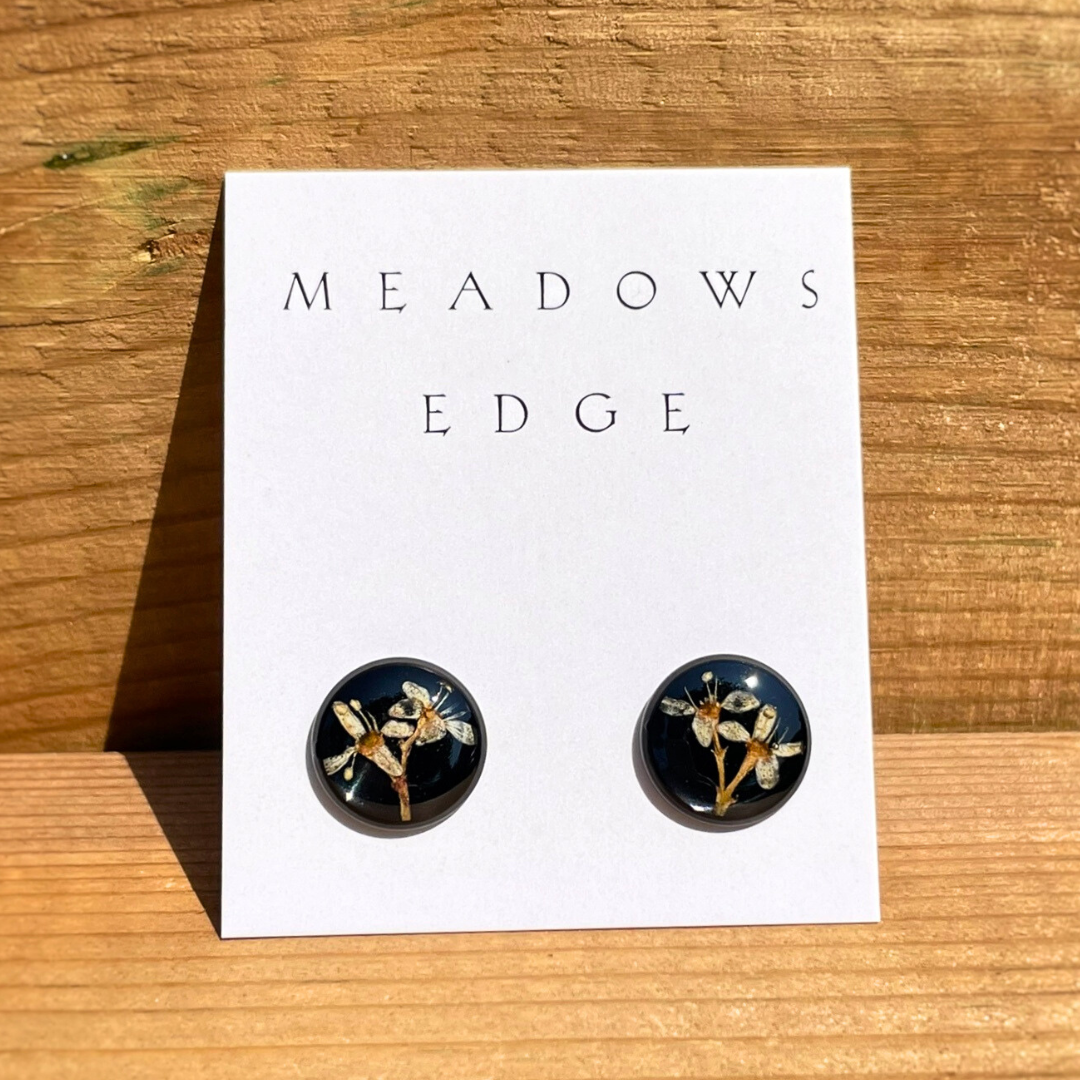 Sloe Blackthorne Flower Earrings