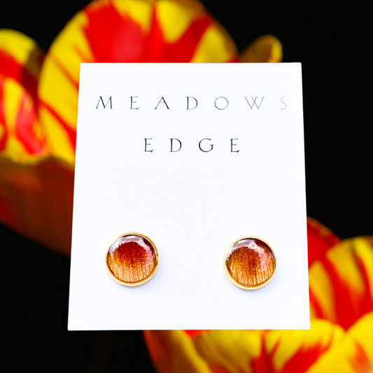 Flame Tulip Flower Petal Earrings