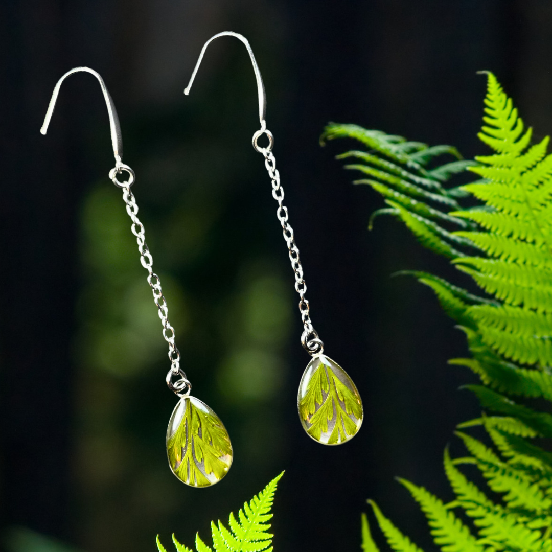 Fern Chain Dangle Earrings