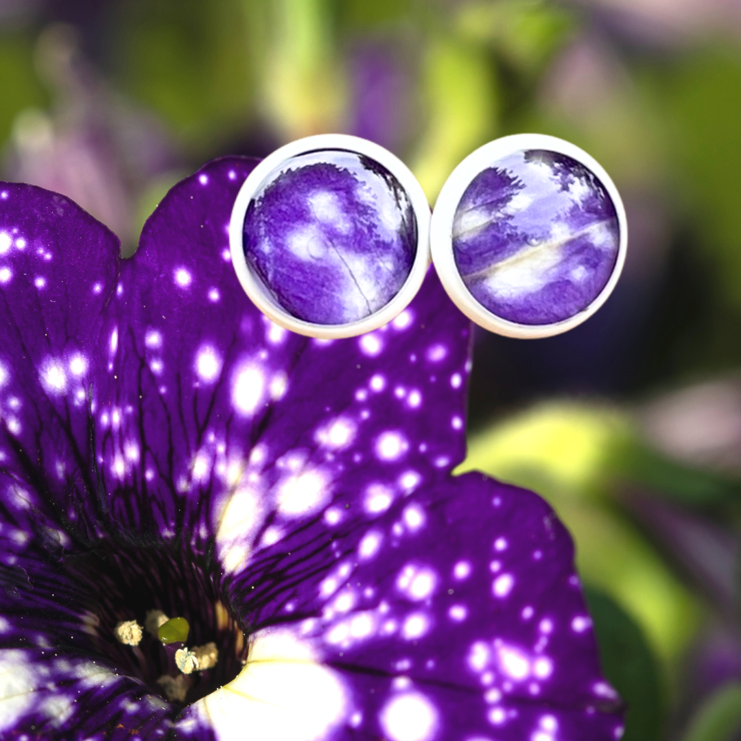 Starry Night Petunia Petal Earrings
