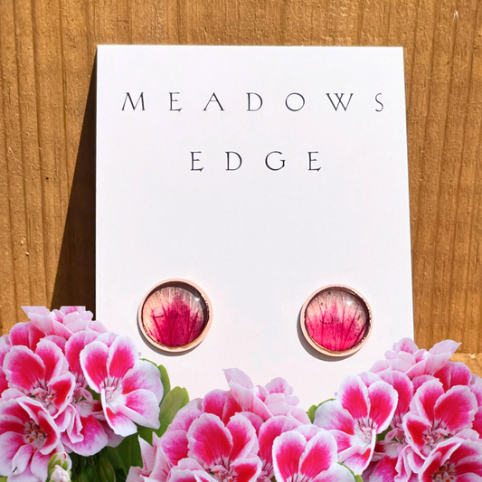 Geranium Flower Petal Earrings