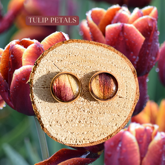 Tulip Flower Petal Earrings