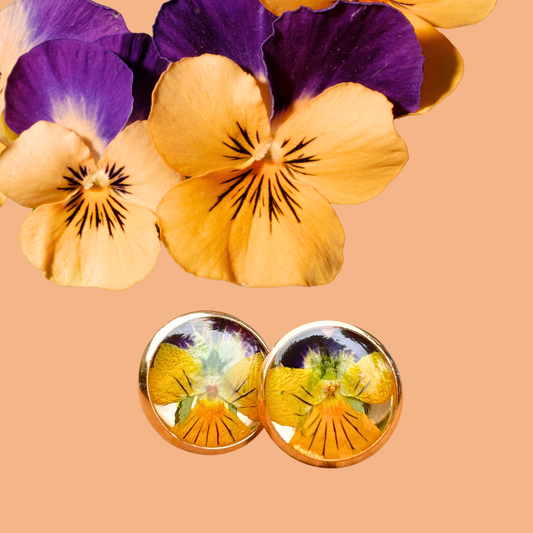 Viola Flower Earrings