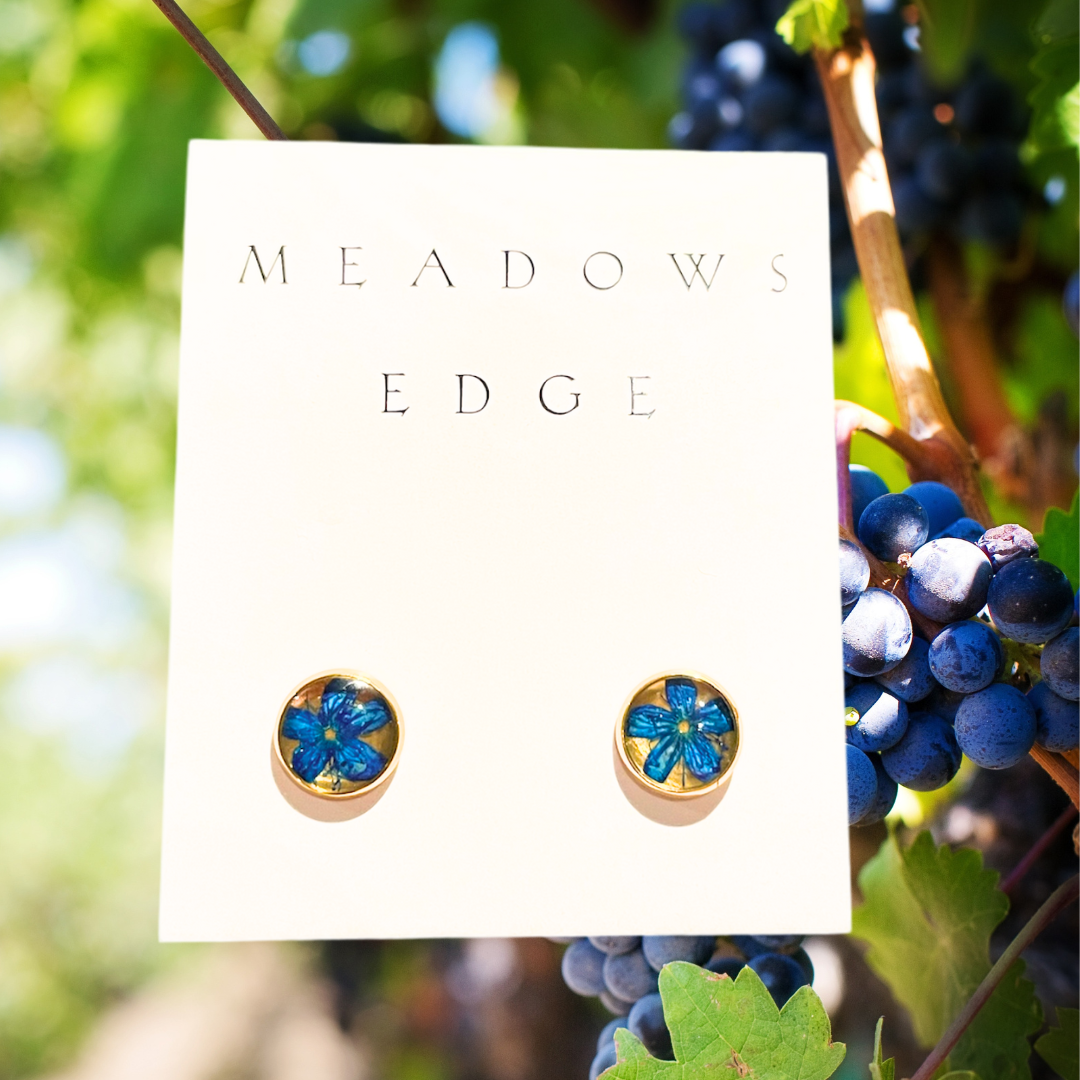 Sapphire Berry Flower Earrings