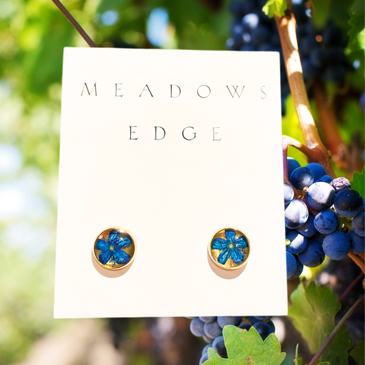 Sapphire Berry Flower Earrings