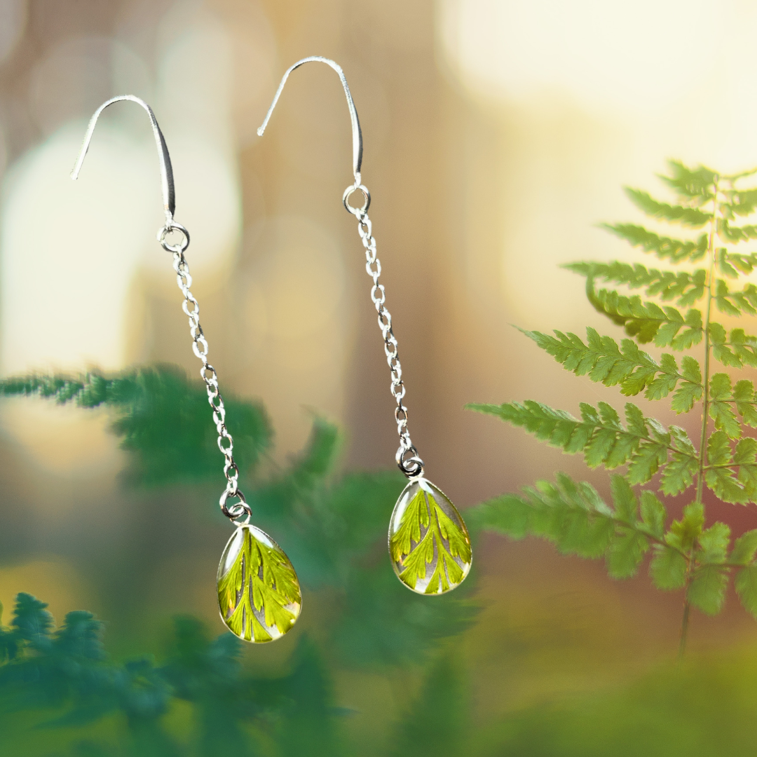 Fern Chain Dangle Earrings