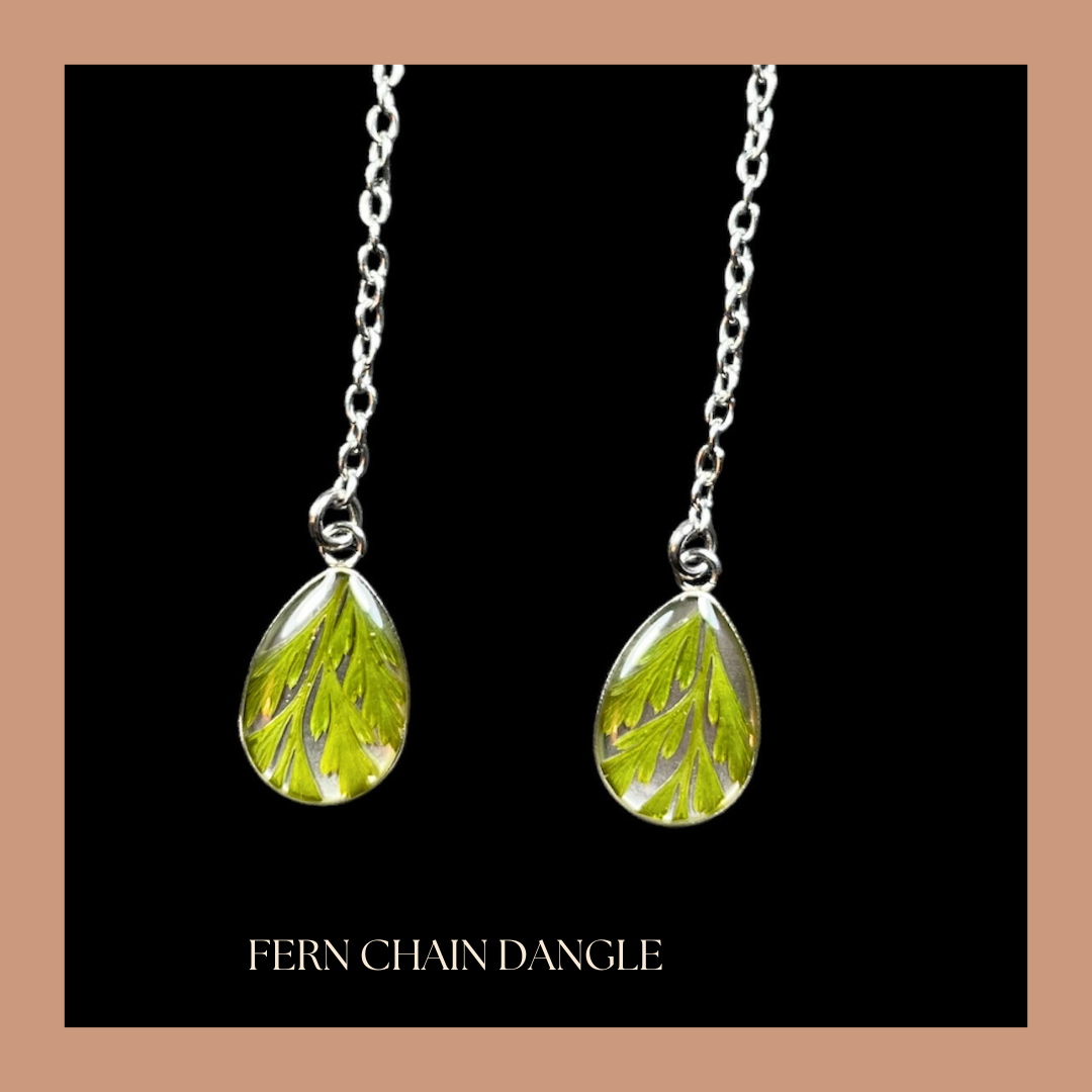 Fern Chain Dangle Earrings