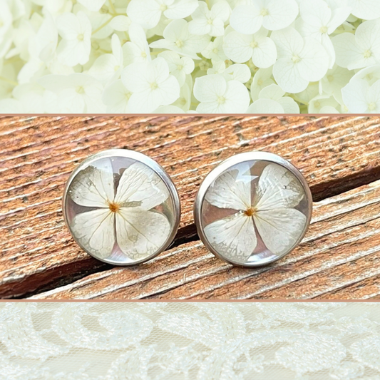Lace Hydrangea Flower Earrings