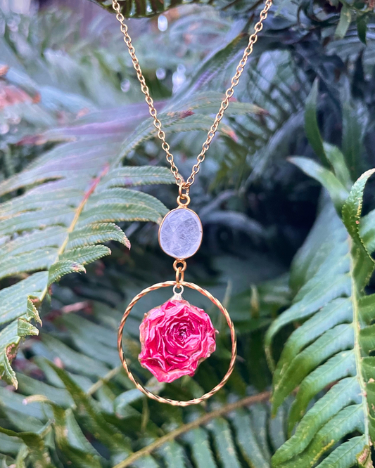 Aphrodite Rose & Quartz Necklace