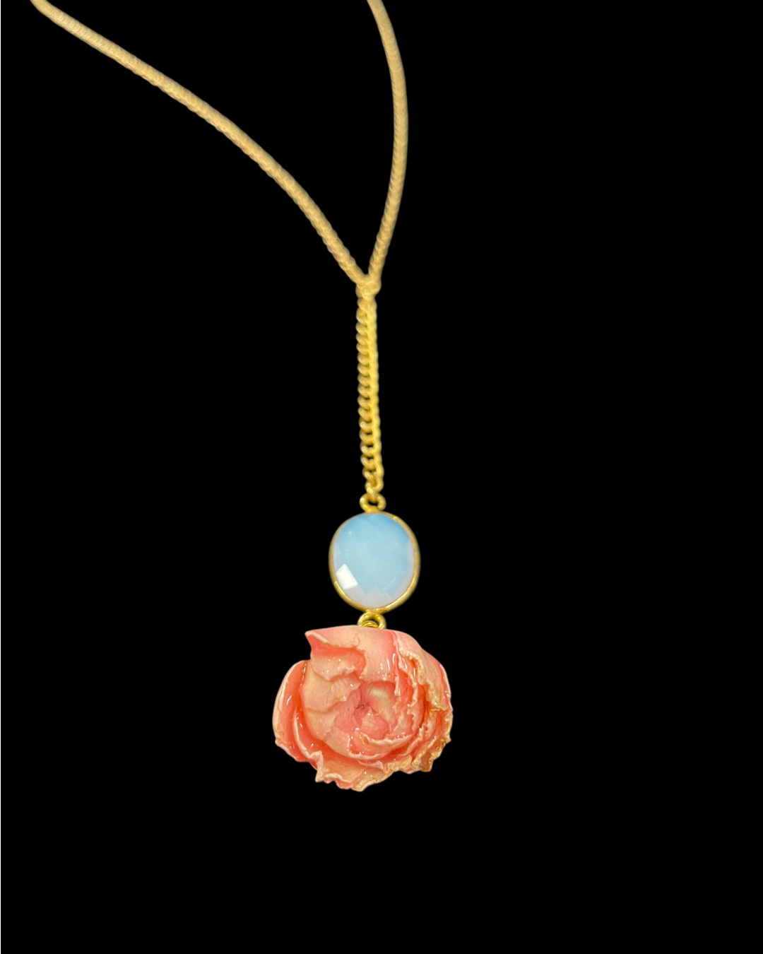 Aphrodite Rose & Opal Necklace