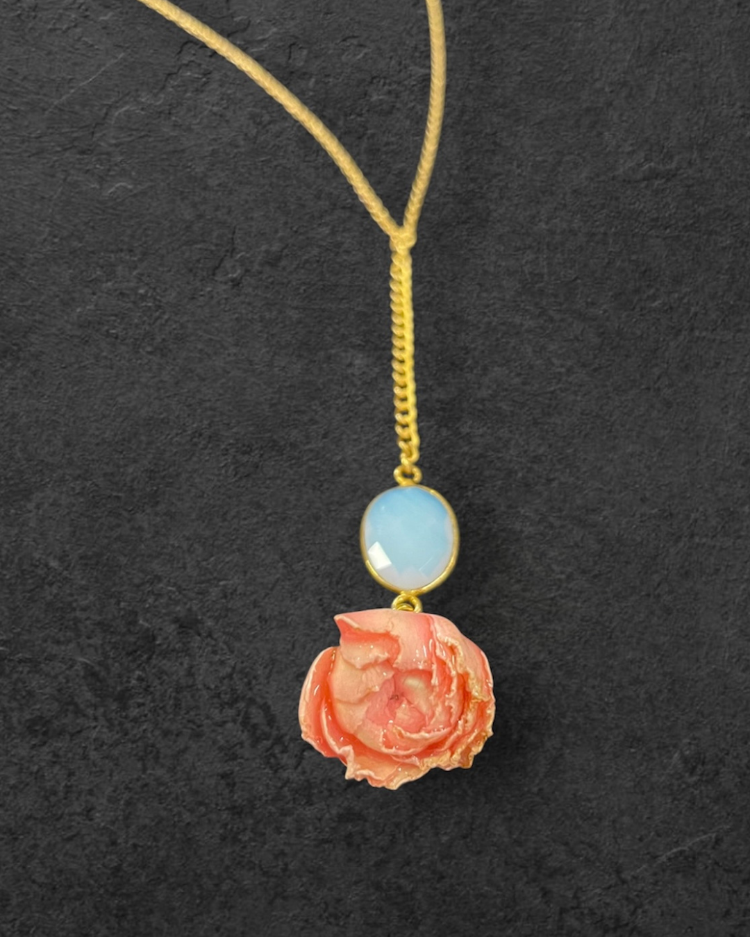 Aphrodite Rose & Opal Necklace