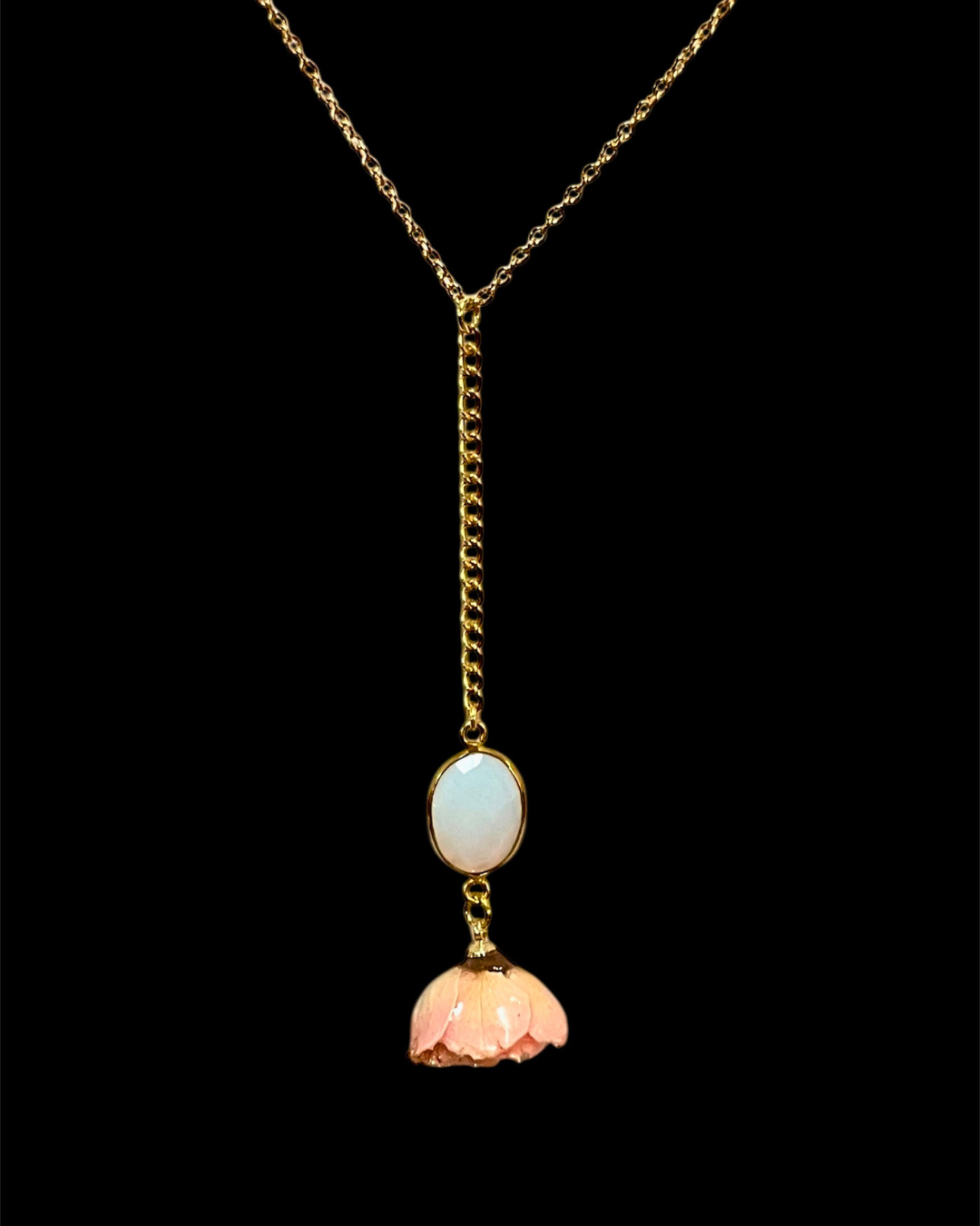Aphrodite Rose & Opal Necklace
