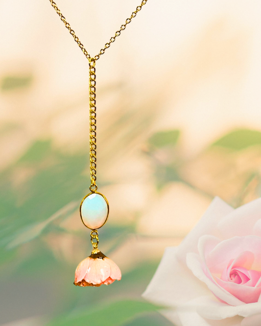 Aphrodite Rose & Opal Necklace