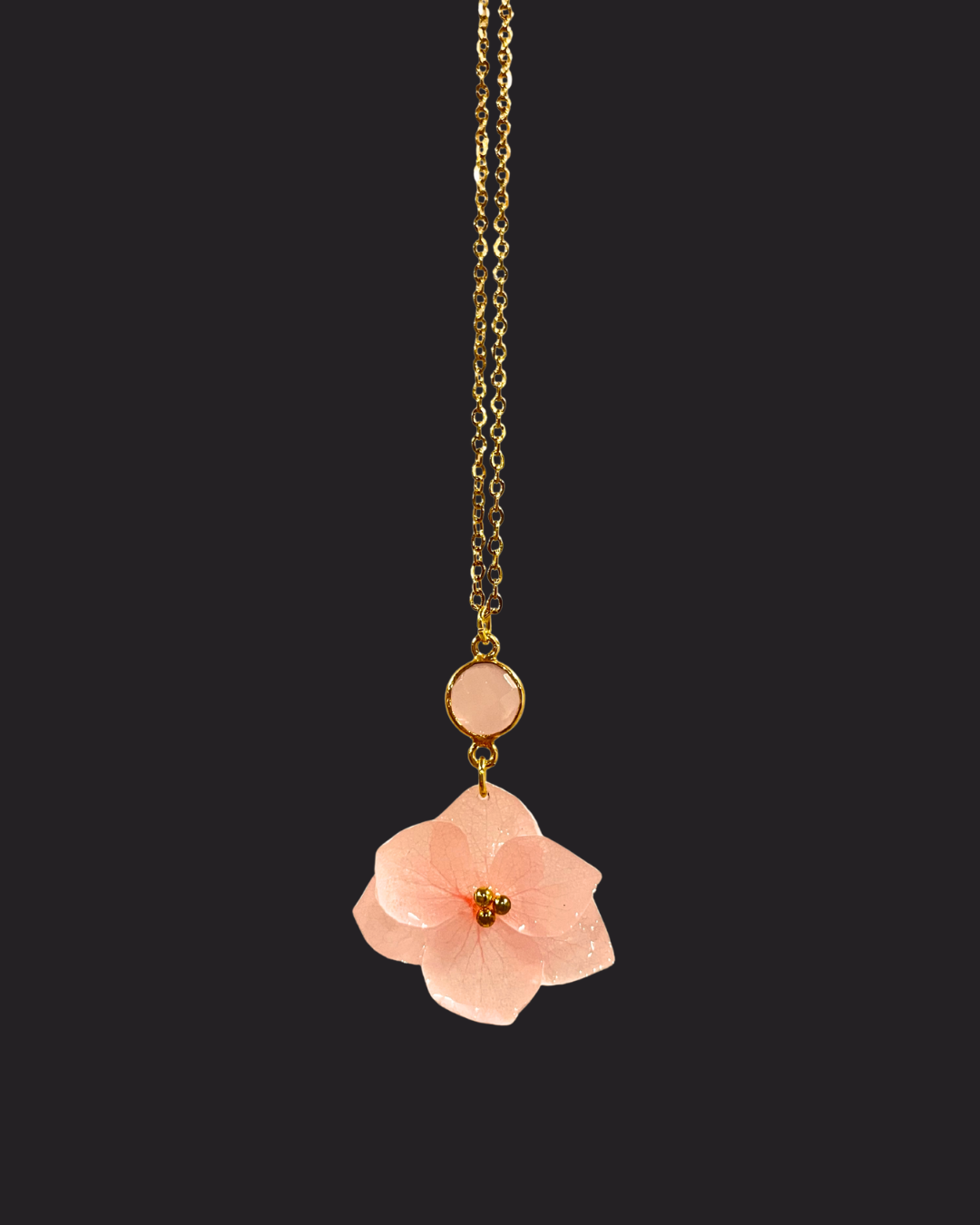 Hydrangea & Rose Chalcedony Necklace