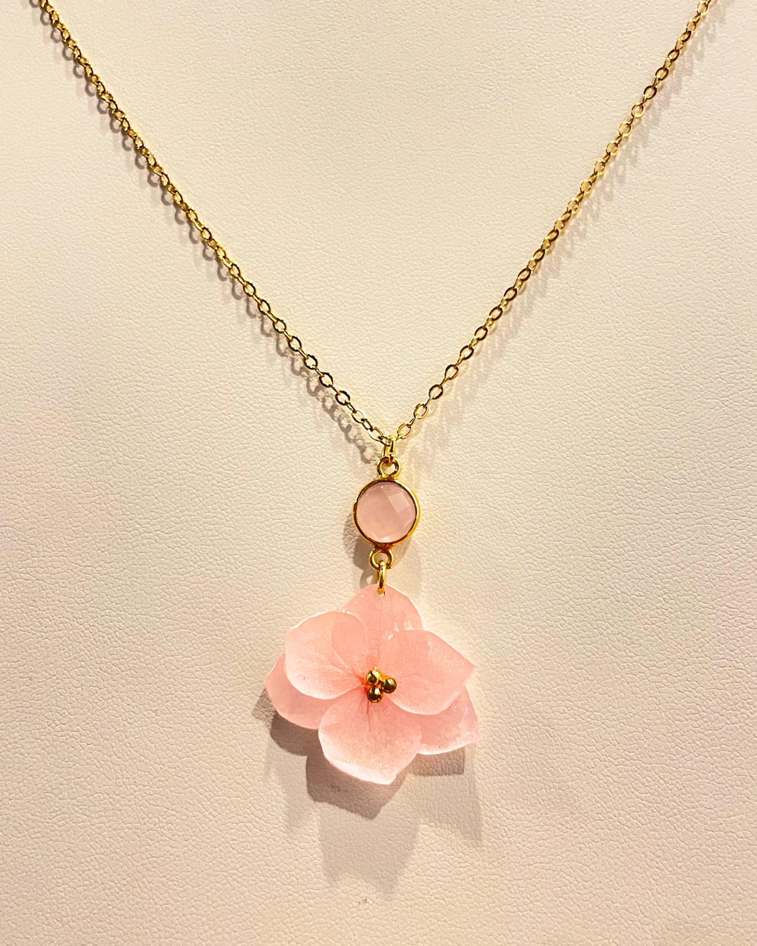 Hydrangea & Rose Chalcedony Necklace