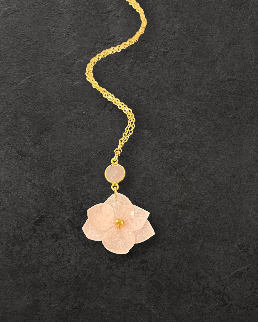 Hydrangea & Rose Chalcedony Necklace