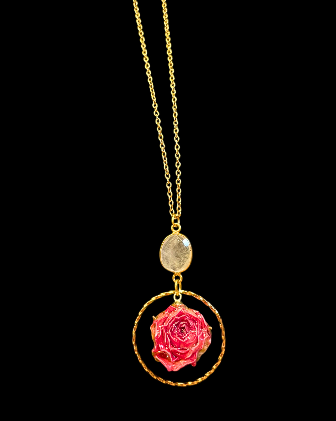 Aphrodite Rose & Quartz Necklace