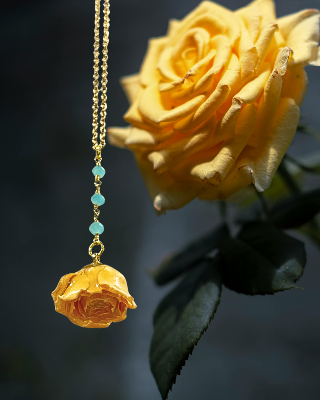 Aphrodite Rose & Aqua Jade Necklace