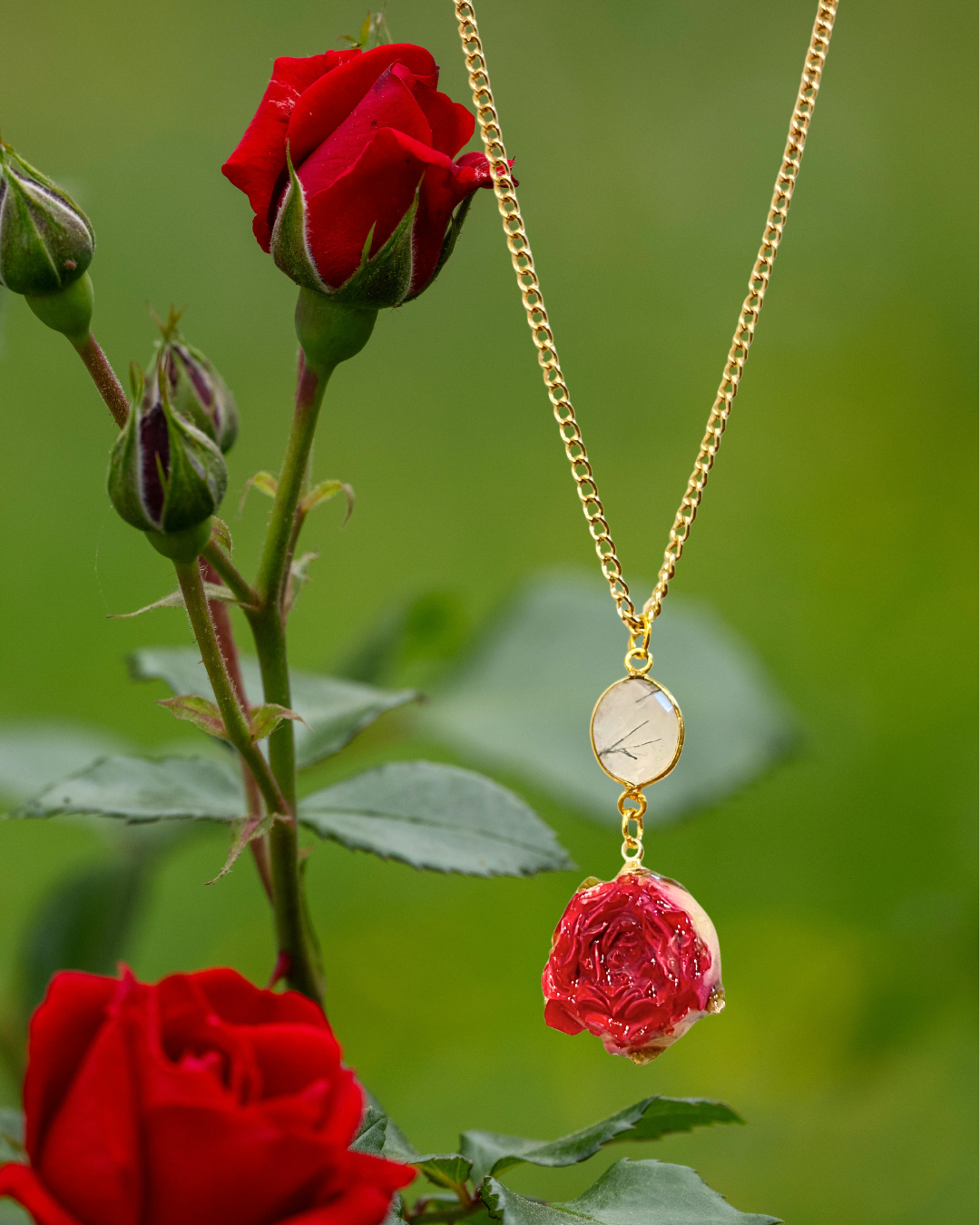 Aphrodite Rose & Quartz Necklace