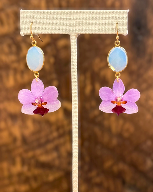 Orchid & Opal Dangle Earring