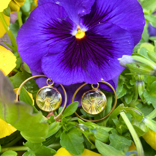 Viola Flower Dangle Earrings