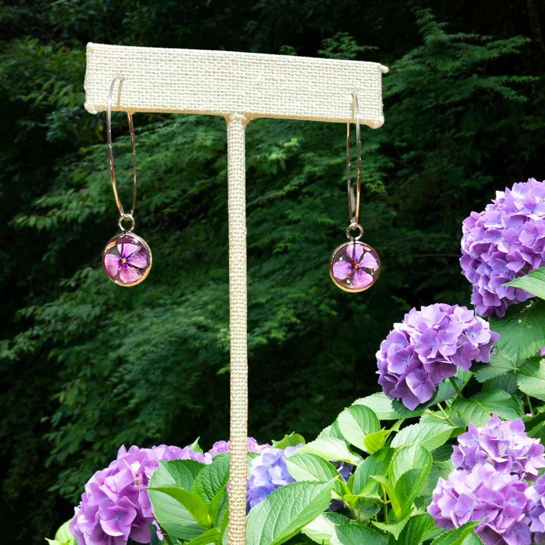 Hydrangea Hoop Earrings