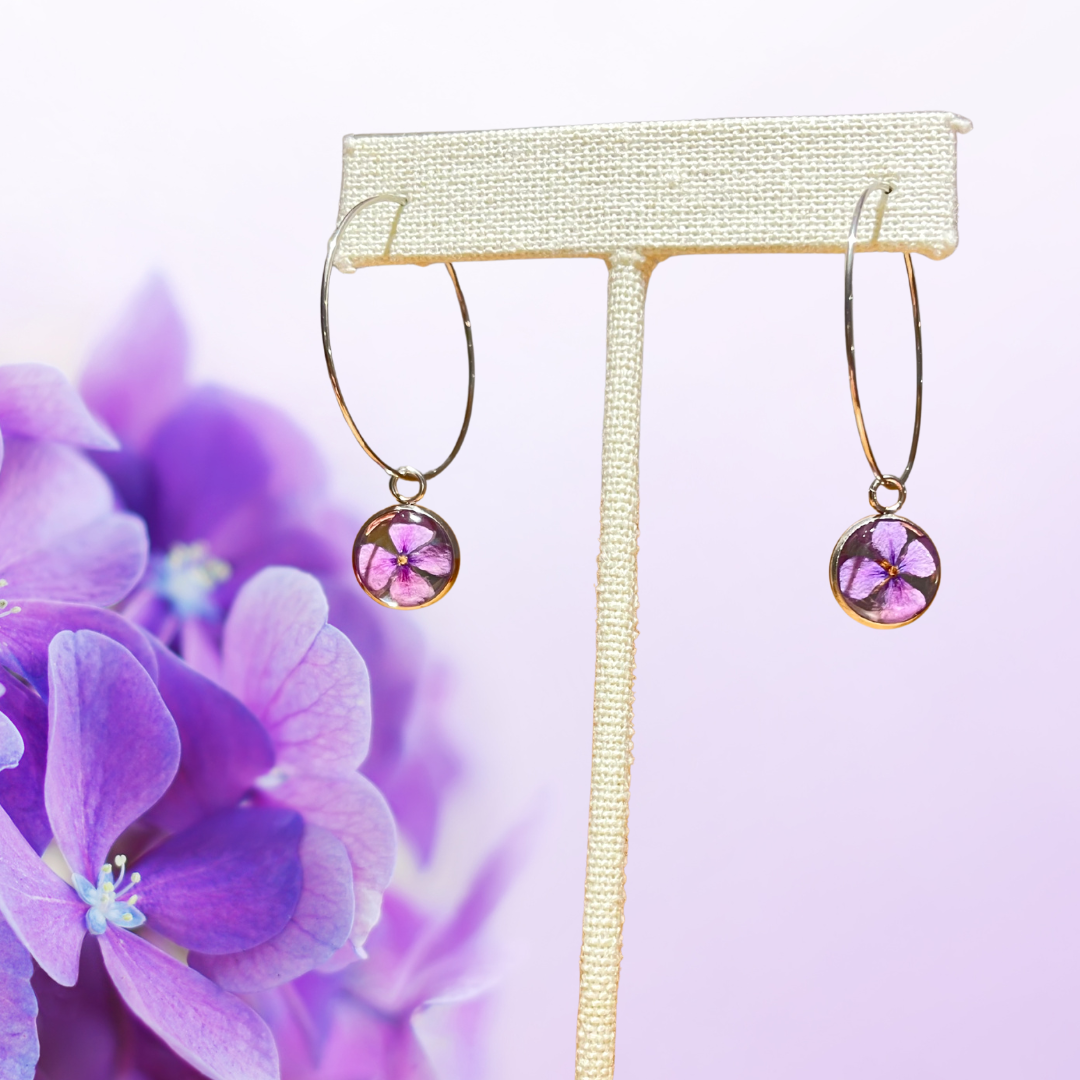 Hydrangea Hoop Earrings
